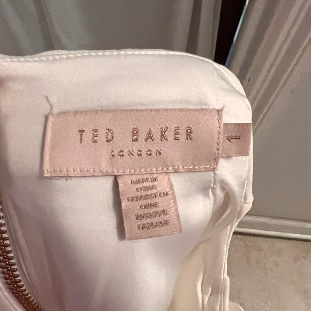 Ted baker white Kenndal 3d embellished wrap mini skirt bridal size 1uk 4us - Picture 6 of 7